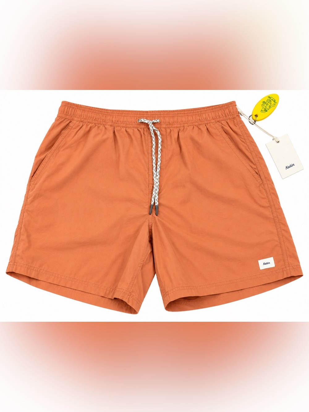 Katin Men's Rust Orange Hybrid Shorts with Drawstring